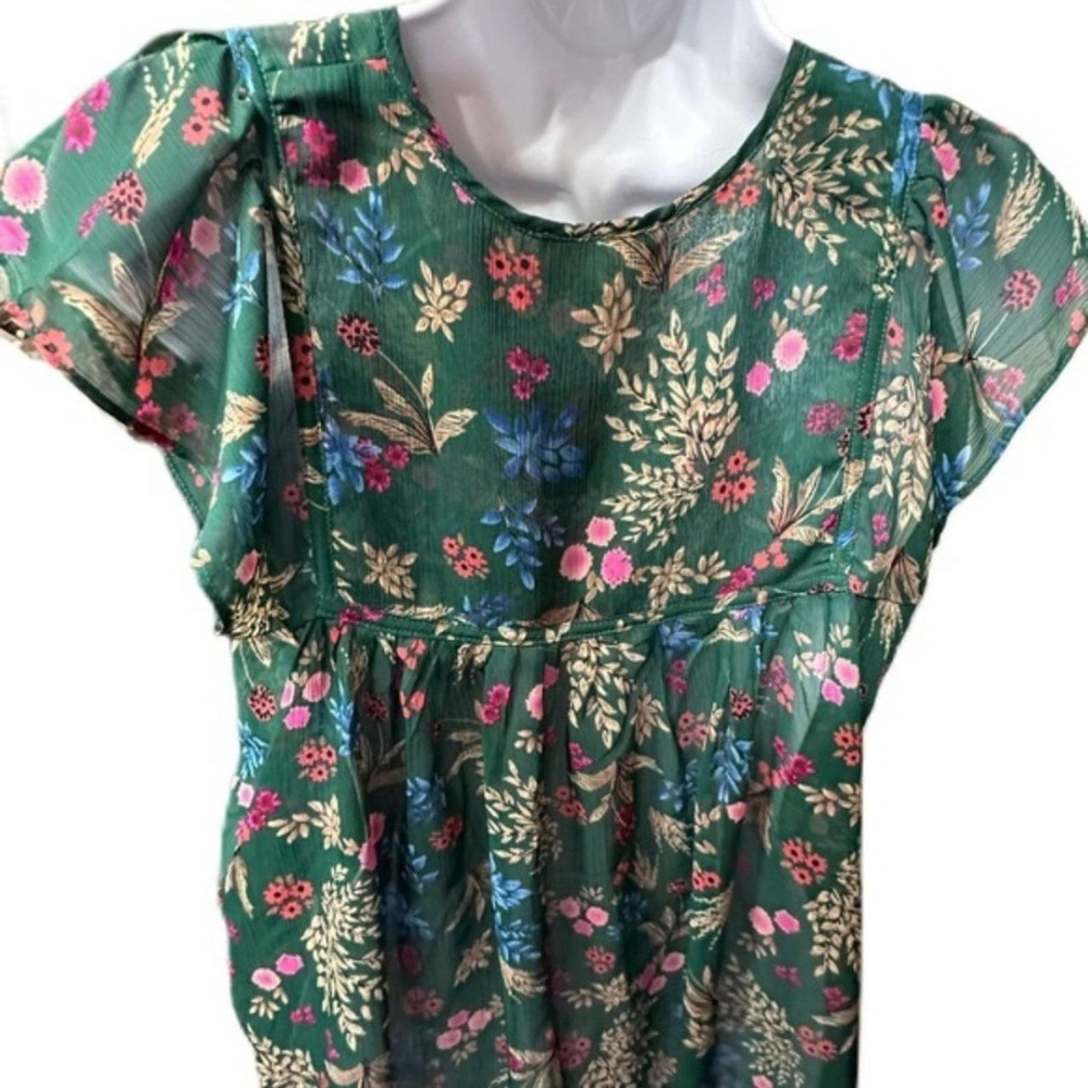 Everly Floral Ruffled Top Size Medium - Picture 6 of 8